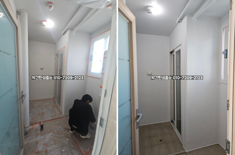 충청북도 청주시 ○○아파트 탄성코트 시공 전후